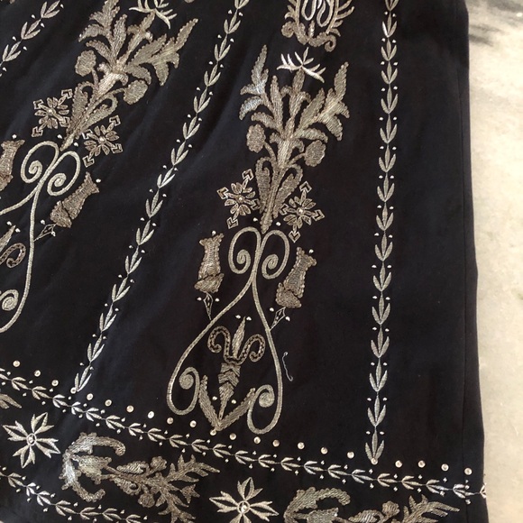 Exquisite |  100% Cotton Embellished Lined Skirt | Platinum “Soleil” series - Picture 4 of 11